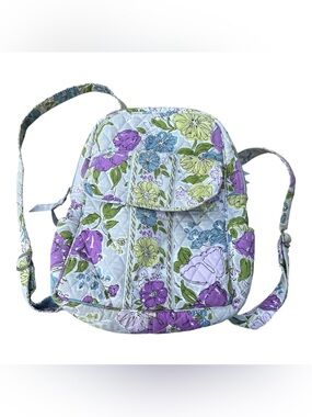 Vera Bradley Quilted Floral Backpack - Purple, Blue, Green